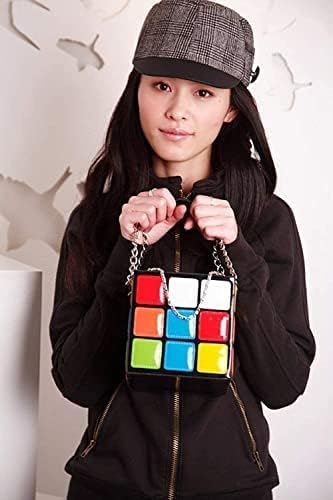 Women's Cute cube Shape Handbag Magic Shoulder Bag Clutch Bag, Colorful Purse - Image 3
