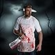 Metzger Kostüm Halloween, Metzger Kostüm Herren & Damen, Blutige Schürze Haarschmuck mit Messer Halloween Axt Im Kopf und 10 Stück Narben Tattoos, Zombie Fasching Karneval Dekoration