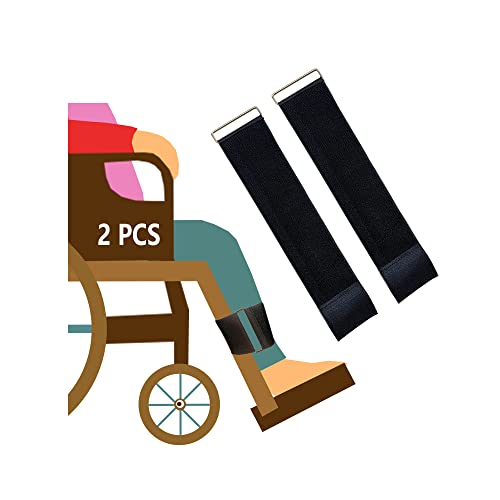 Wheelchair Leg Rest Straps Calf Medical Safety Velcro Footrest Seat Belt Wheelchair Harness Restraints for Elderly Dementia Patient Leg Separator Belts Prevent Sliding Wheelchair Accessories