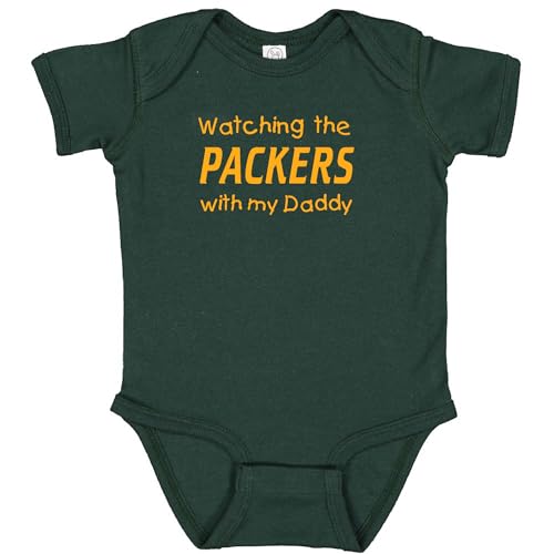 Image of Watching the Packers with my Daddy Baby Boy Bodysuit Outfit Romper Gift