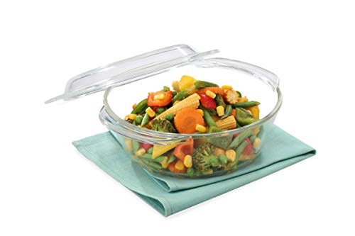 Signoraware Bake ‘N’ Serve Casserole Bakeware Safe and Oven Safe Glass , 2000ml, Set of 1, Transparent