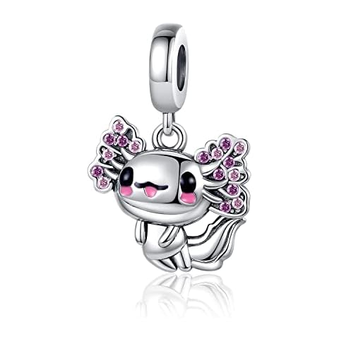 RMMY Charm White Mexican Axolotl Dangle 925 Sterling Silver Pendant Dangle Beads for European Bracelets and Necklaces,Chriatmas Halloween Valentine's Day Birthday Jewelry Gifts for Women & Girls Cover