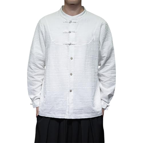 Chemise en lin homme ne pique pas coupe ample anti transpiration style chinois