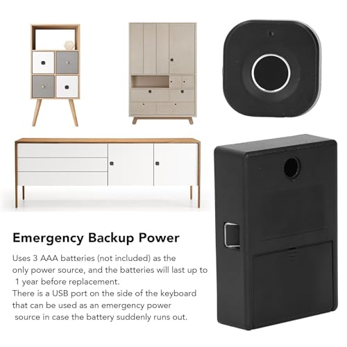 Fingerprint Cabinet Lock - APP Control Semiconductor Biometric Lock with Multiple Unlocking Methods, Locker Lock for Home and Office - Image 4