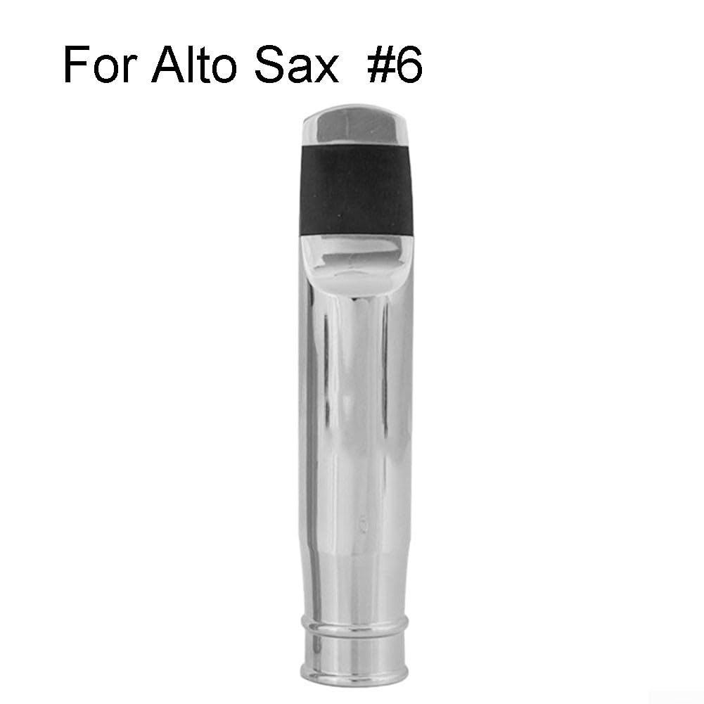 Bec de saxophone soprano alto ténor fabriqué en laiton massif compatible avec les fentes d'embouchure standard #5#6#7#8#9 Sortie constante (taille alto 6)