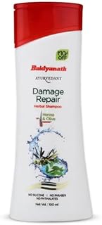 Baidyanath Ayurvedant Damage Repair Herbal Shampoo (Heena & Olive) 100 ML Nourishing & Strengthening Formula for All Hair Types