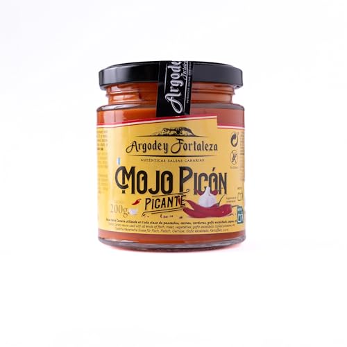 Argodey Fortaleza Mojo Picón Picante 200g - Authentische Kanarische Sauce, Perfekt und Vielseitig zum Streichen auf Brot, Toast, Arepas, Kartoffeln. Ohne Konservierungsstoffe und künstliche Zusätze.