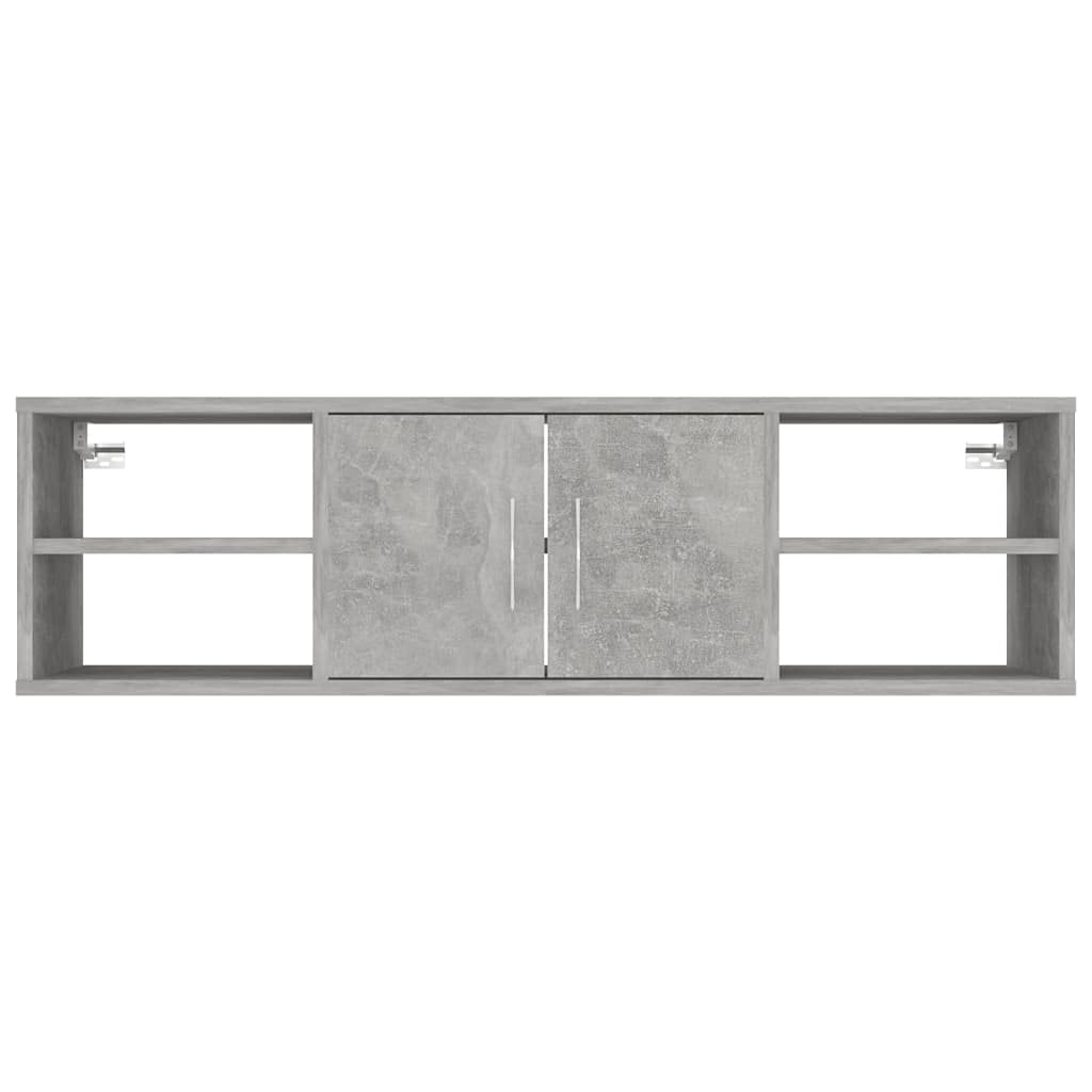 vidaXL Scaffale a Parete Grigio Cemento 102x30x29 cm Legno Multistrato