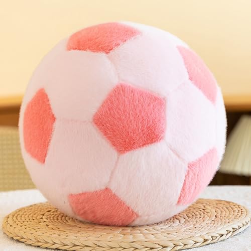 Trayosin Creative Cuddly Toy Football 18 cm / 25 cm Soft Stuffed Toy Plushie for Boys Girls Cute Plush Toy Gift (18 cm, Light Pink)