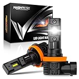 NIGHTEYE H11 Bulb, 1:1 Mini Size H11/H8/H9 Lights Bulb 400% Super Brighter 6500k Cool White H11 Light Bulb Fog Lights, Plug and Play, IP68 Waterproof, Pack of 2