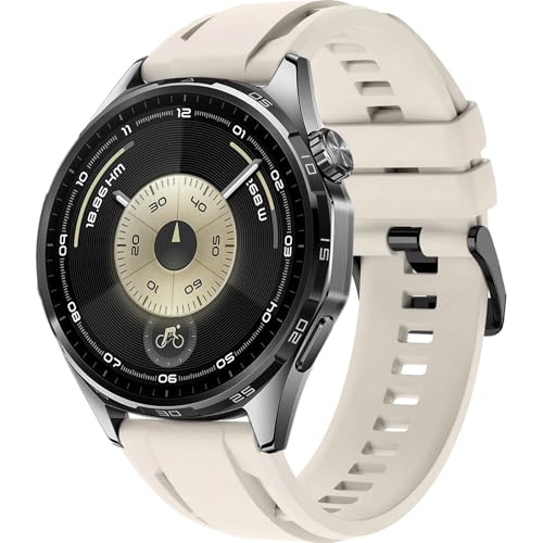 Image of 22mm Silicone Watch Band Compatible with Huawei Watch GT 6 46mm Strap，Multi-hole Design Straps with Black Metal Connector and Buckle Compatible with Amazfit Balance 2 Bands