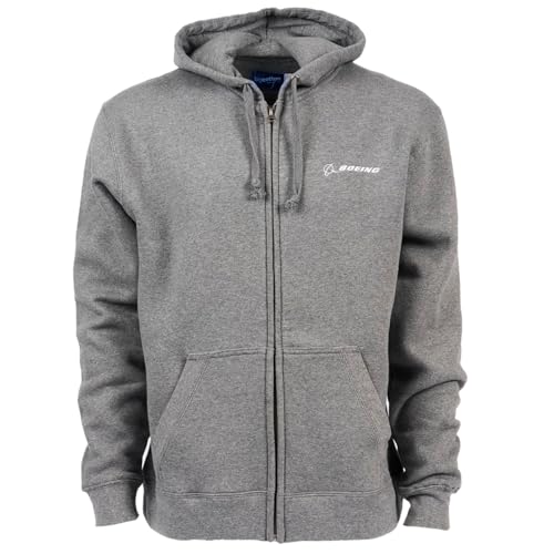 Boeing Signature Logo Full-Zip Hoodie Heather Grey (US Alpha Medium Regular Regular Heather Grey)