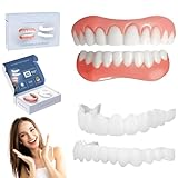 LAKPYN Silikon-Zahnersatz-Set,Silikon-Prothesen-Set,Silikon-Zahnersatz,Vollmund,Falsche Zähne,Zahnersatz Oben Und Unten,Schnapp-Zahnersatz-Set