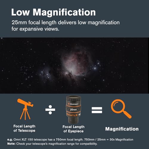 Celestron X-Cel LX 25mm Eyepiece for Telescopes - Wide Low-Power Views - image 5