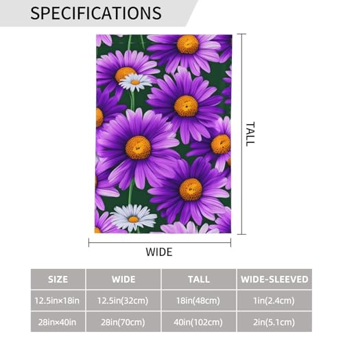 Drapeaux décoratifs motif marguerite violette extérieur jardin - 4