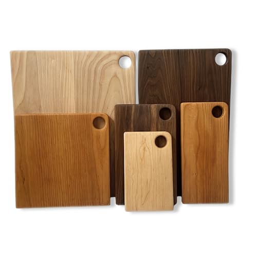 Tabla de Cortar Artesanal de Nogal, Arce o Cerezo – Diseño con Bordes Redondeados, Madera Maciza con Acabado Orgánico. Ideal para Regalar (11x11, Madera de Nogal) miniatura 1