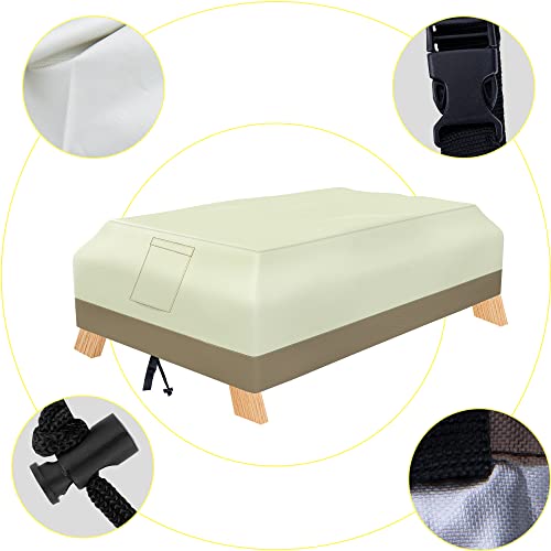 Codree 70 Inch Waterproof Heavy Duty Outdoor Picnic Table Cover - Weather Resistant Pvc Coated Patio Coffee Table Cover Bench Cover With Air Vents And Drawstring For Outdoor Winter #TOP4