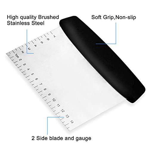 Pastry Cutter Set, Eagmak Pastry Blender And Dough Scraper, Professional Stainless Steel Dough Cutter/Blender Scraper Set For Kitchen Baking Tools (Black) #TOP4