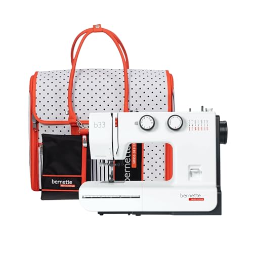 B33 Swiss-Designed Sewing Machine with Free Tote Bag | 15 Stitches SemiAutomatic Needle Threader 5mm Stitch Width 2Step Presser Foot Lift Manual Thread Cutter