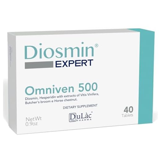 Hemorrhoid and Leg Vein Supplement Omniven 500 - 40 Tablets with Diosmin, Horse Chestnut Extract, Butchers Broom, Hesperidin for Restless Legs Syndrome Relief, Varicose and Spider Veins, Hemorrhoid