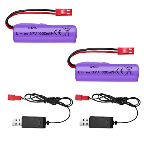 Batterie Li-ion 3,7 V 1000 mAh prise JST-2P chargeur USB véhicule télécommandé Huina