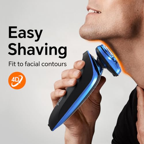 Image of Electric Razor for Men - Rechargeable Shaver 3D Precision Blades with Pop-up Trimmer - Rotary Cordless Shavers Washable Gentle on Sensitive Skin for Beard Sideburn Face with Travel Lock Men Gift