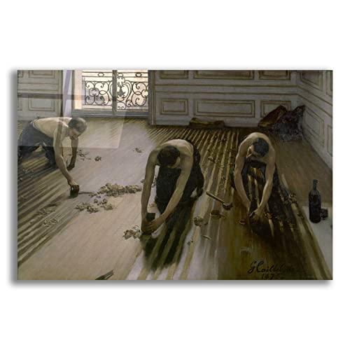 Epic Art 'The Floor Planers' by Gustave Caillebotte, Acrylic Glass Wall Art, 16"x12"