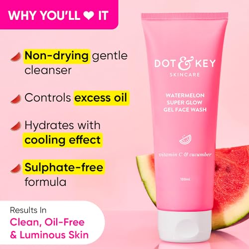 DOT & KEY Watermelon Super Glow Gel Face Wash With Vitamin C&Cucumber|Face Wash For Glowing Skin|Oil Free Face Wash|Removes Excess Oil&Dirt|For... - Image 3