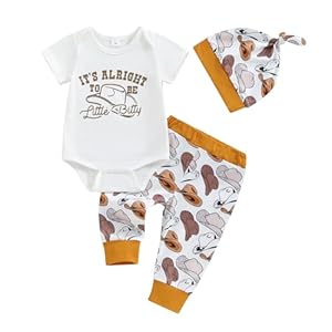 Baby Boy Western Clothes Cowboy Letter Short Sleeve Romper Cowboy Boots Hat Pattern Pant Newborn 3Pcs Country Outfit