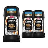 Lynx Fine Fragrance Collection Stick Deodorant for Men Black Vanilla, Pack of 3, 72 Hours Odour Protection Aluminium-Free Premium Deodorant Stick Infused with Essential Oils, 50 ml