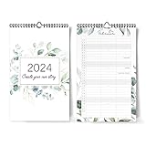 Kalender für Zwei 2024 I 20 x 32 cm I Eukalyptus, Blumen I 3 Spalten I Partnerkalender 2024 als Monatskalender I Familienplaner I Paarplaner zum Aufhängen I Extraseiten für die Urlaubsplanung