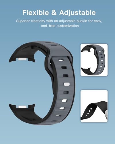 Image of Bands for Samsung Watch 8 Smartwatch,Sport quick-release Silicone Band for Samsung Watch 8,Soft Lightweight & Ventilated Comfort Replacement Smartwatch Strap,Adjustable Wristband
