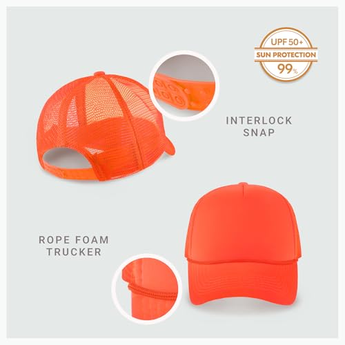 Image of CHOK.LIDS Classic Foam Trucker Hat Summer Mesh Rope Cap Solid Two Toned Blank Hat Mens Womens Adjustable Strap Light Weight