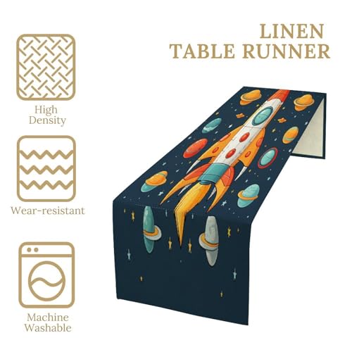 Chemin de table fusée décor de table repas enfant