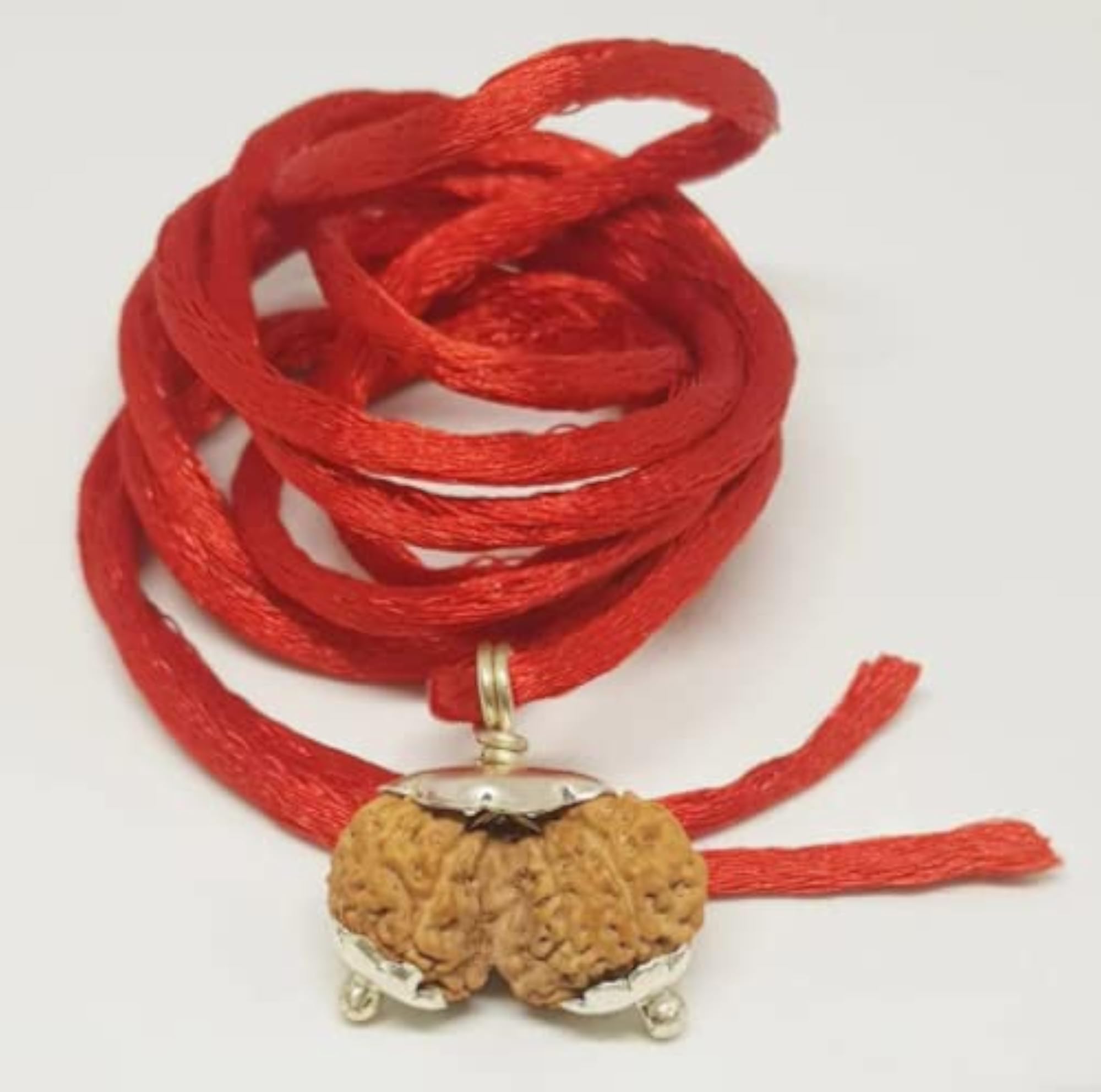 Natural Gauri Shankar Rudraksha Brown Beads with Pendant