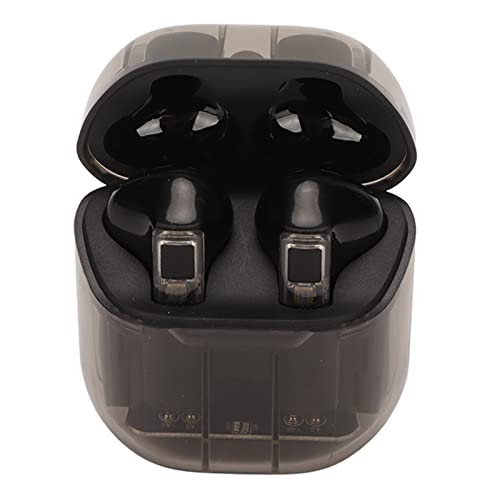 Wireless Earbuds Translucent Body Design Low Latency 2 Way Transmission Game Sports Earbuds Stereo Comfortable to Wear Built in Microphone, Treble Clear, Bass Full, for (Black)