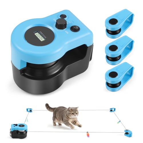 Katzenspielzeug für den Innenbereich, neues Laufband für gelangweilte Kätzchen, Katzenspielzeug mit Automatik-/Fernbedienung und einstellbarer Geschwindigkeit, Verfolgungsspiel, Laufen, Traini