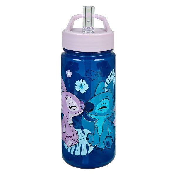 Undercover 6600000082 Lilo & Stich Trinkflasche - Lilo & Stich Trinkflasche mit Strohhalm und Deckel von Unterdeck 500ml