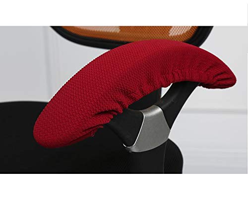 Image of Iseedy Removable Washable Office Chair Armrest Slipcovers Covers Pads (Wine red)