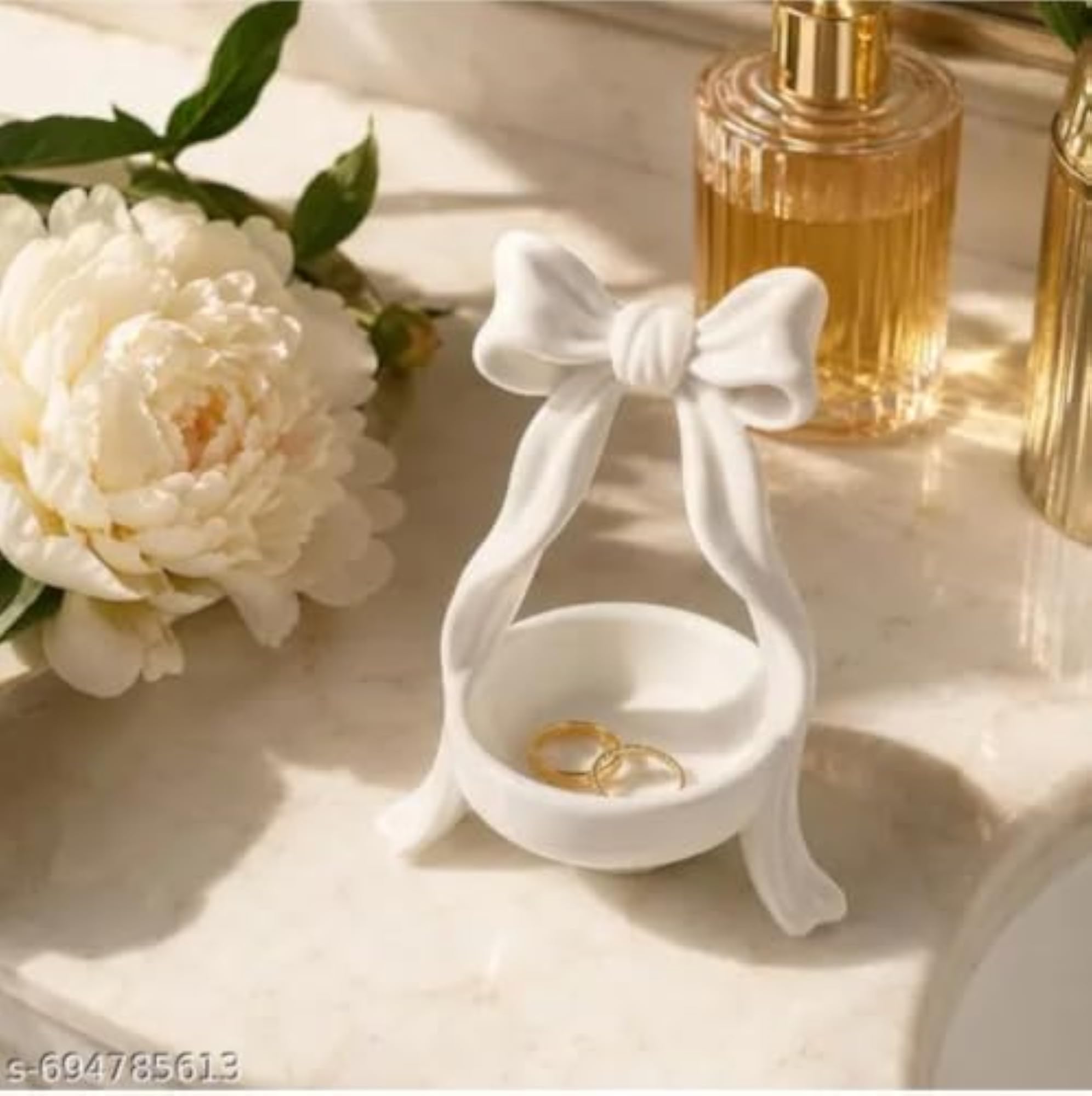 Bow-Shaped Jewellery and Accessories Organiser, White
