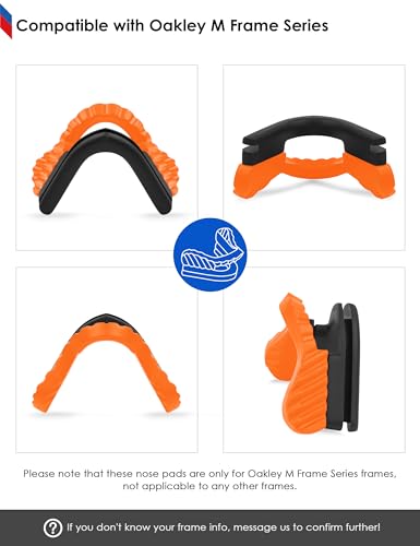 Image of BLAZERBUCK Replacement Nose Pads Nose Pieces for Oakley M Frame Series Sunglasses - Black + Orange