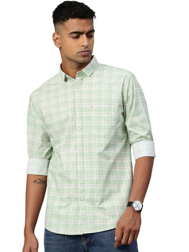 Image of Majestic Man Men Comfort Slim Fit Opaque Checked Cotton Casual Shirt