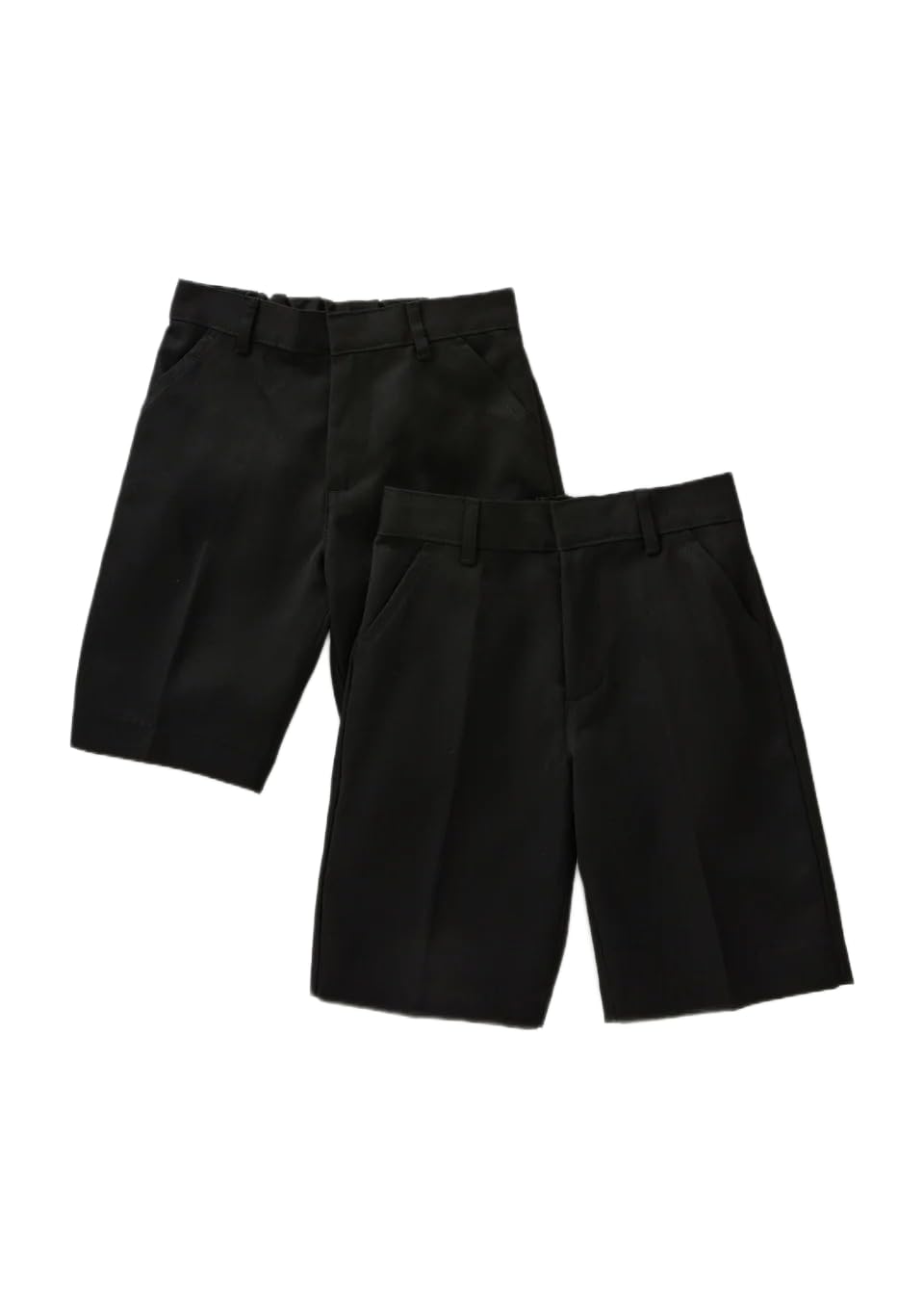 Boys Twin-Pack School Shorts - Pull Up Elasticated Waist - Grey - Ages 2-18y Pull On — view 3