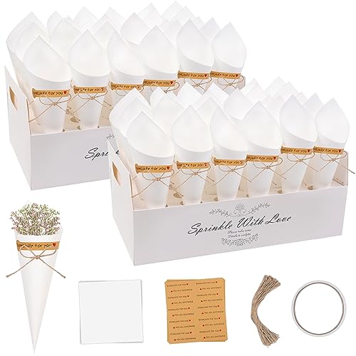 REAQUE 165-teiliges Kraftpapier Kegel Set für Hochzeiten, 60 Kegel, 100 Hanfschnüre, 1 Rolle Doppelseitiges Klebeband, 2 Konfetti Kegelhalter, für Hochzeitsdeko, Süßigkeiten & Blütenkonfetti REAQUE 165-teiliges Kraftpapier Kegel Set für Hochzeiten, 60 Kegel, 100 Hanfschnüre, 1 Rolle Doppelseitiges Klebeband, 2 Konfetti Kegelhalter, für Hochzeitsdeko, Süßigkeiten & Blütenkonfetti
