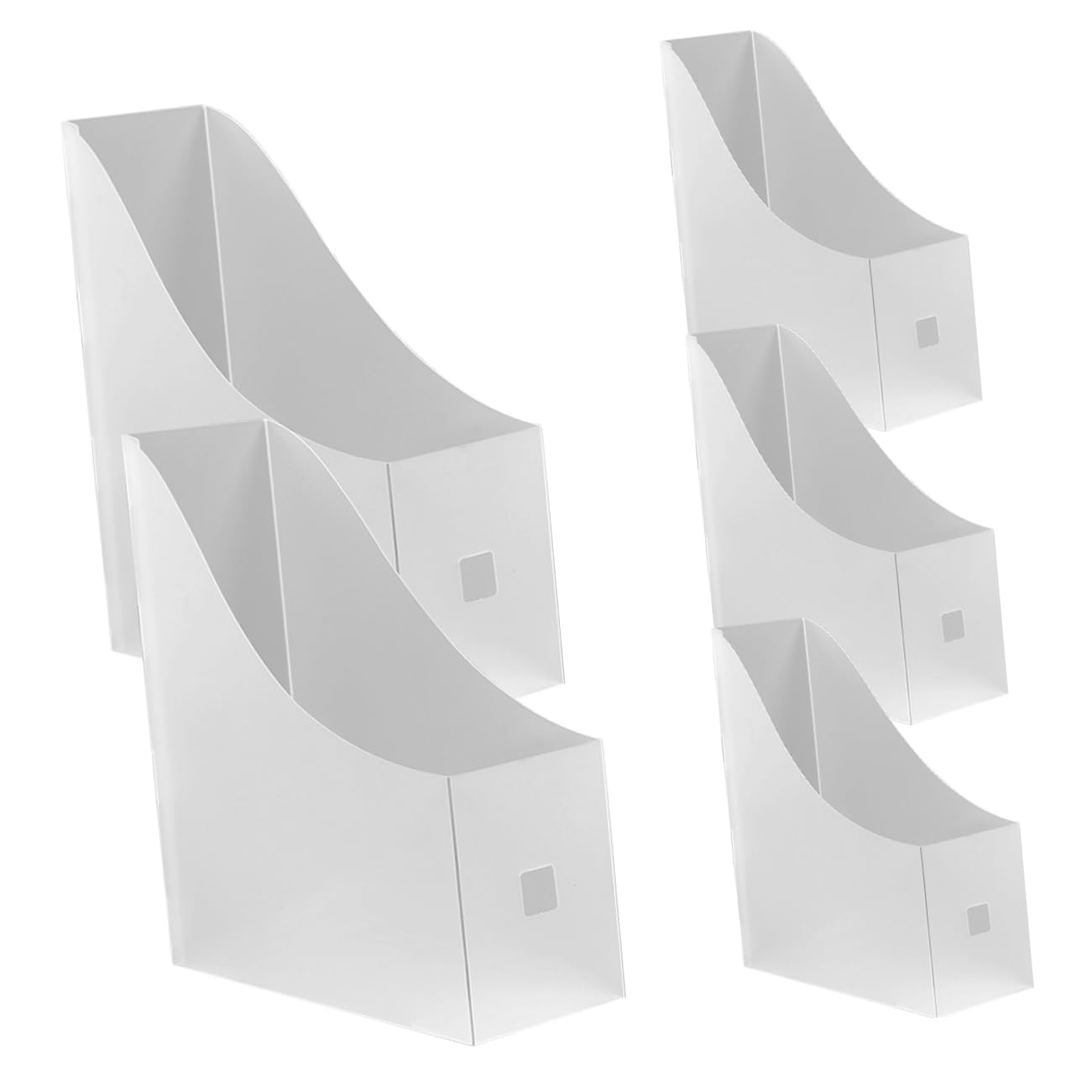 5pezzi Organizer Da Scrivania Trasparente Per Documenti Cartelle e Lettere Struttura Resistente e Design Moderno Per Ufficio e Scuola