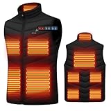 Heated Gilet for Men Women, Heated Vest with 17 Heating Zones, Electric Heated Body Warmer for Motorcycle Fishing Walking and Outdoor Work for Christmas and Thanksgiving (Battery Not Included)