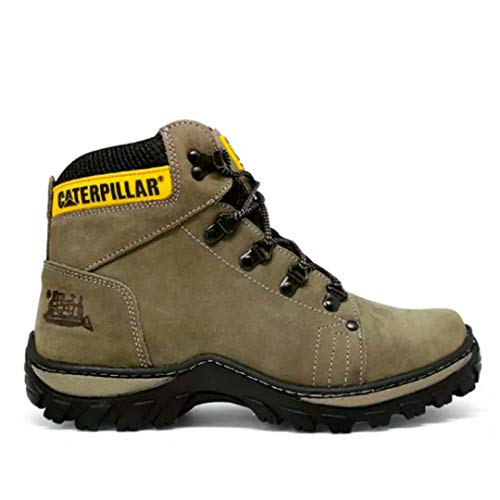 BOTA COURO ALTA RESISTÊNCIA SOLADO ANTIDERRAPANTE CINZA (41)