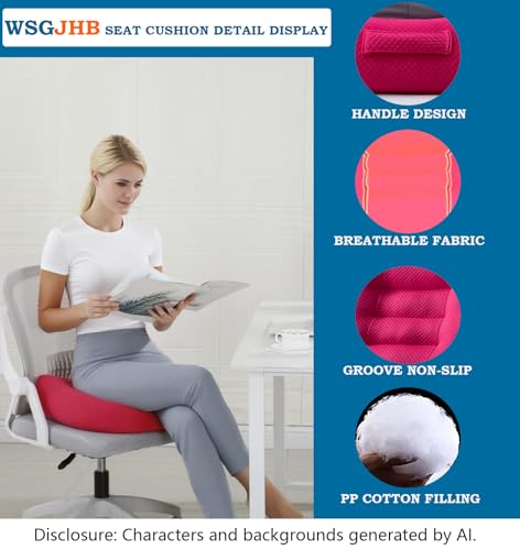 Image of WSGJHB Seat Cushion Pillow for Office Chair /Car, Comfort Car Booster | Seat Cushions for Short People Effectively Increase Field of View and Lower Back Fatigue Relief Adult Booster Chair Cushion