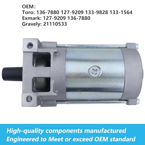 Repuesto motor de arranque 136-7880 para Toro Timecutter Emark Titan HD miniatura 3