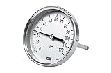 RIEGLER 102789-5227 Bimetallthermom., hochw. Ausf., L1=100/L2=80, Ø 63, 0°C bis 120°C, 1Stk
